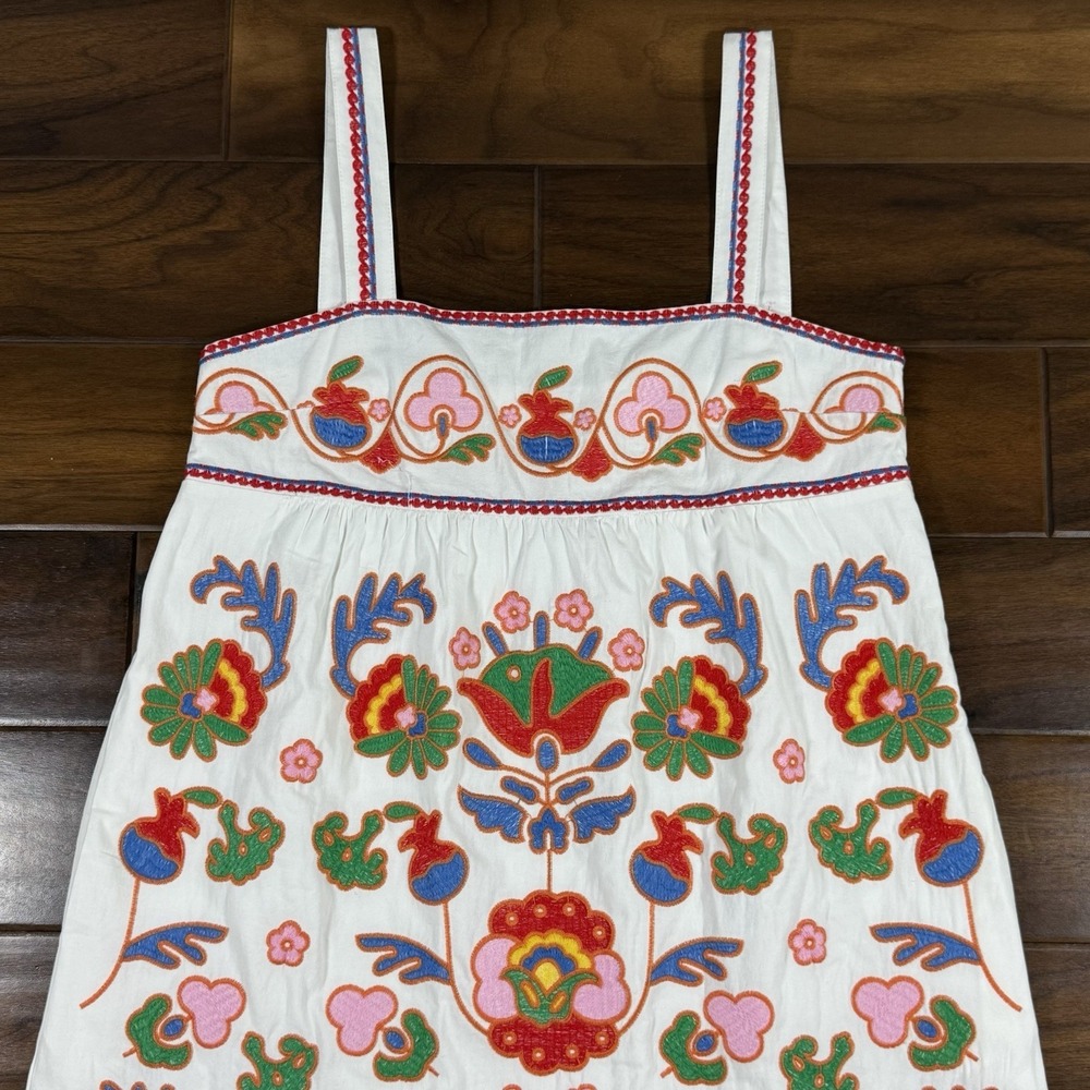 J.Marie Women's Size Large White Embroidered Sleeveless Landon Midi Dress - Picture 2 of 12